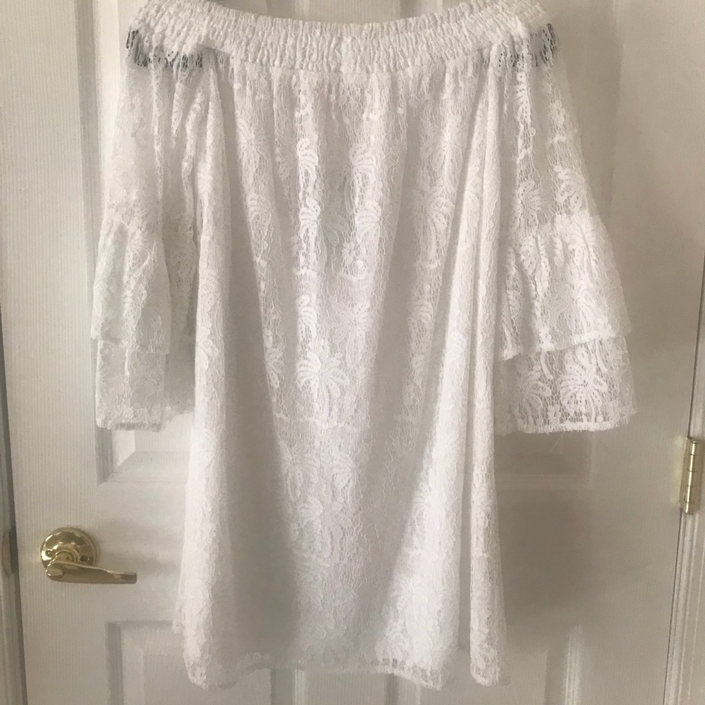 Lilly Pulitzer Resort White Palm tree lace dress